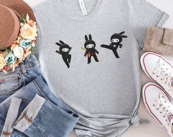 Ninja bunny shirt, Cute T-Shirt, Funny Rabbit Costume, Bunny Lover Gift, Bunnies Owner, Rabbits Animals Pet T Shirts, Bunny Lover T-Shirt
