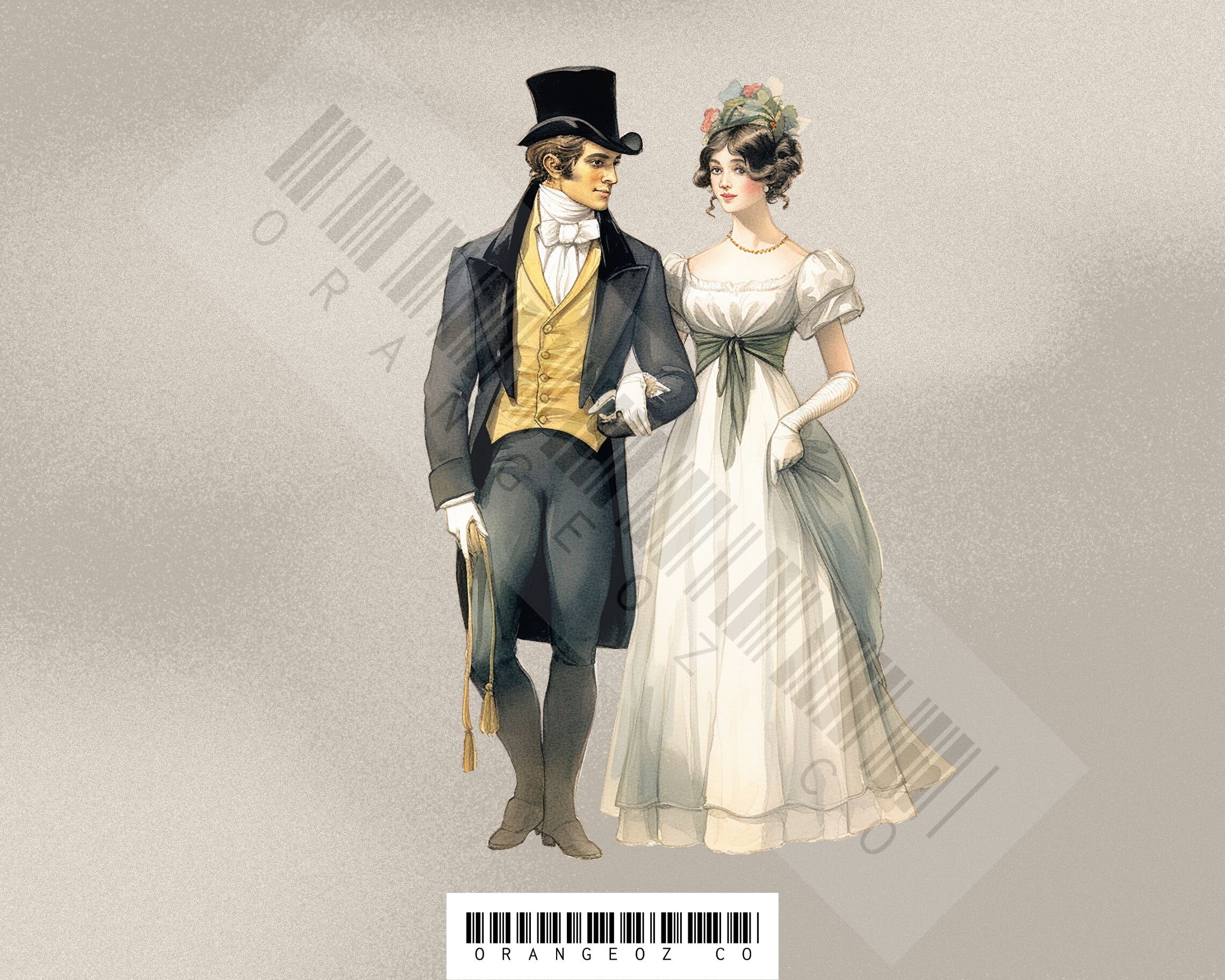 Pride and Prejudice Regency Fashion Clipart. Vintage Man and - Etsy