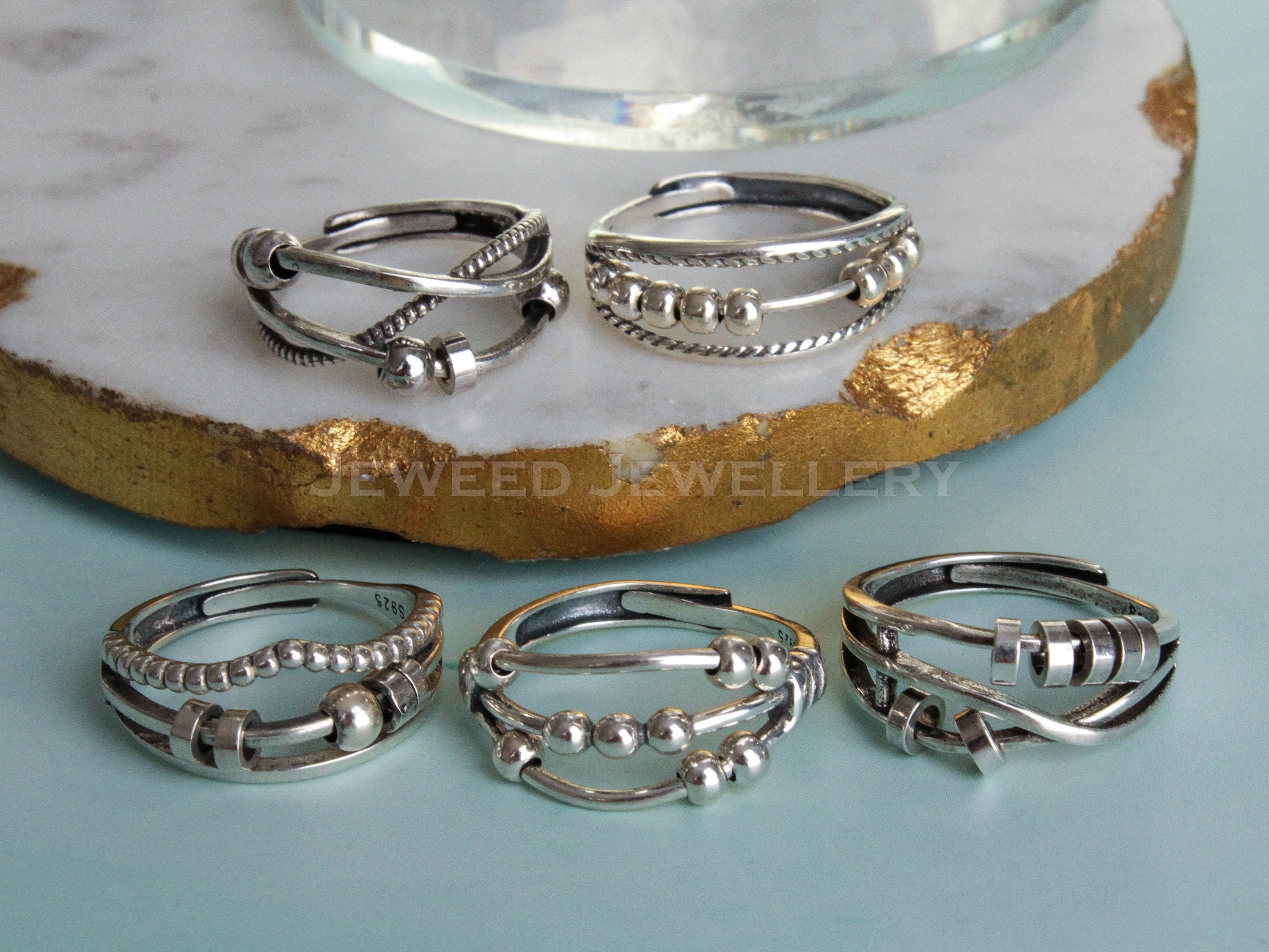 925 Sterling Silver Anti Anxiety Ring for Women Men – JettsJewelers