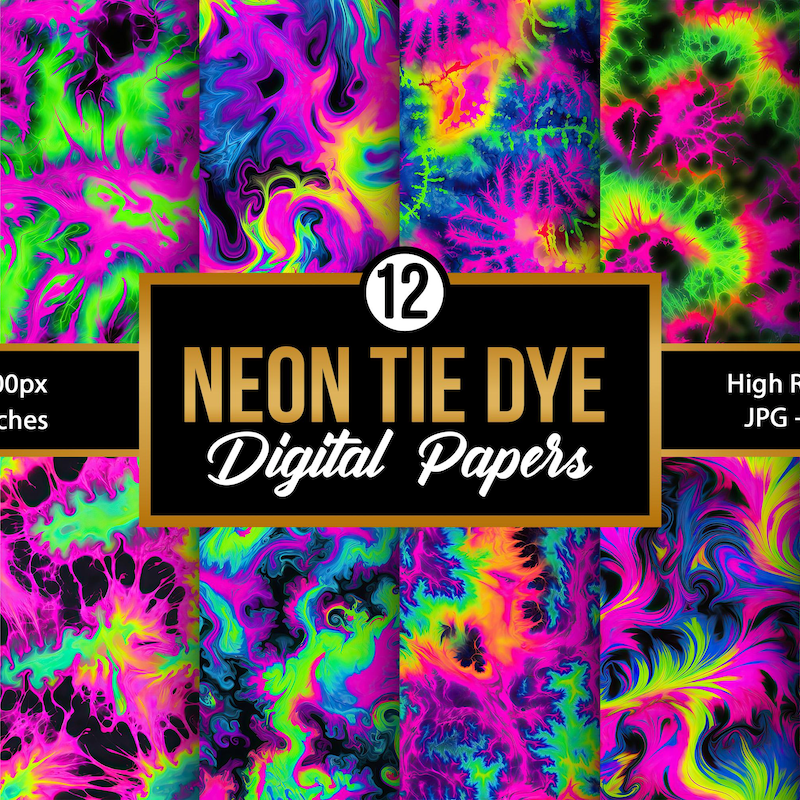 Neon Tie Dye Etsy 