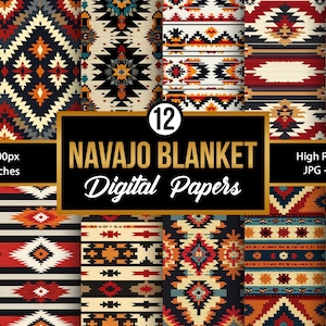 Naadloos patroon Navajo-deken | Tribal digitaal papier | Zuidwestelijk geometrisch ontwerp | Boho ambachtelijke achtergrond | Direct downloaden
