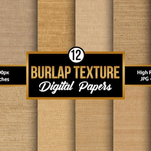 May include: Twelve digital paper textures featuring a burlap background in various shades of brown. Each texture is 3600 pixels by 3600 pixels, or 12 inches by 12 inches.