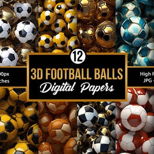 3D Fußball Bälle Nahtlose Muster | Fußball Digitale Papiere