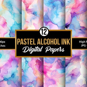 Pastel Alcohol Ink Seamless Pattern, Abstract Inky Digital Papers, Alcohol Ink Backgrounds