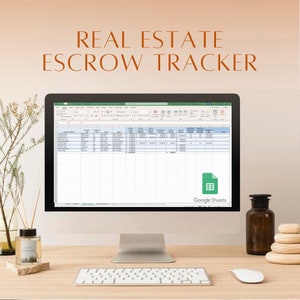 Google Sheets - Real Estate Escrow Tracker Simple, Brokerage Tracker, Broker Income Tracker, Properties Sold - Includes Template & Tutorial