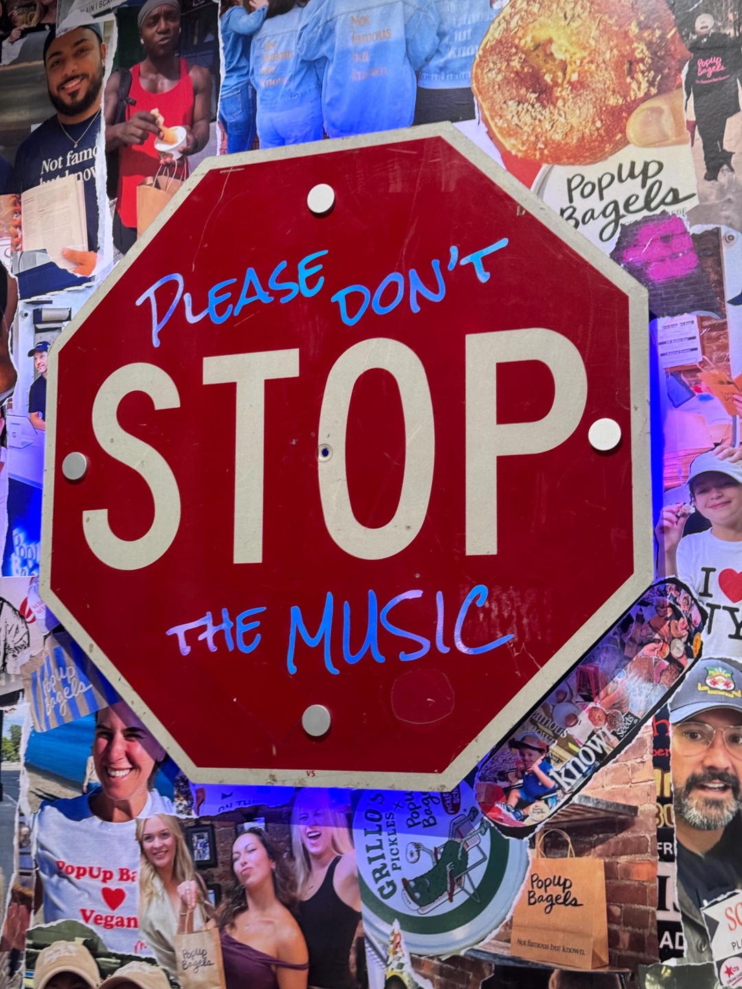 Please Don’t [STOP] the Music -vintage Stop Sign Art, 30” - Etsy