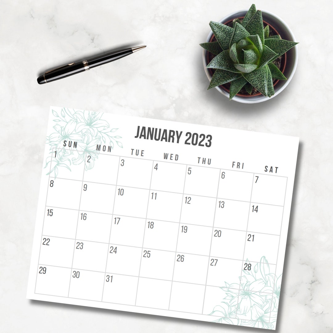 2023 Monthly Calendar Printable - Etsy