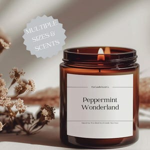 Peppermint Wonderland, funny santa candle, christmas decor, christmas candle, funny christmas gift, secret santa, holiday candle