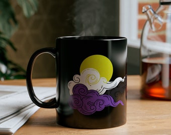 Subtle Nonbinary 11oz Black Mug, LGBTQIA+ Gift, Enby Pride Flag