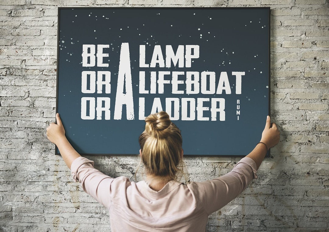 Rumi Premium Matte Horizontal Posters, Be A Lamp or A Lifeboat or A
