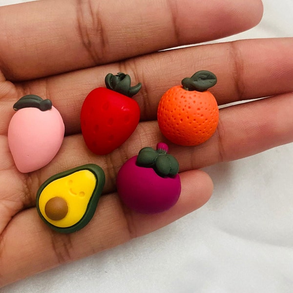 Fruit Thumbtacks | Fruit Pushpins | Set of 5 Fruity Push Pin Set | Thumb Tacks for Bulletin Board and Message Board