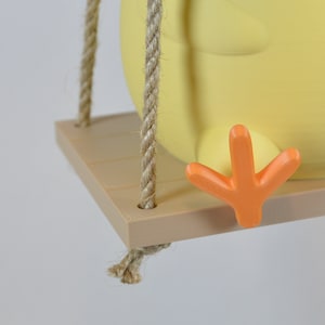 Chick on a Swing Plant Pot Cute Animal Hanging Planter 3D Printed Baby Chicken Gift for Plant Lover Her and Him Unique Hanging Plant Pot image 8