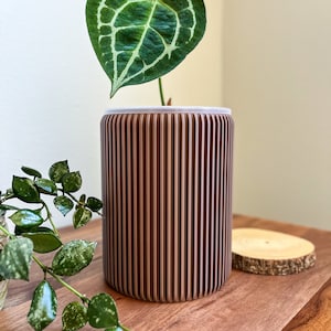 GANSAL Tall Planter Pot 4&quot;, 5&quot;, 6&quot;, 7&quot; Clear Pot with Drainage Decorative Planters for Gift, Home Decor, Indoor Plant Pot Large Cache Pot