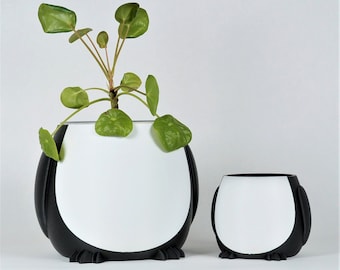 Jardinière pingouin animal mignon en pot minimaliste imprimé en 3D décoration d'intérieur succulente plante d'intérieur cadeau mignon amateur de pingouin pots de plantes transparent