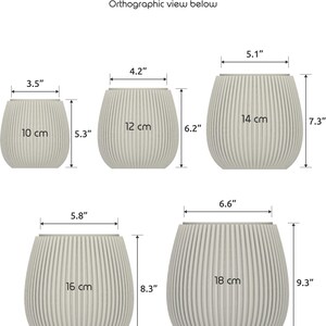 Maceta HWASEOM de mediados de siglo, transparente, de 10,16 cm, 13,78 cm y 18,78 cm de alto. Maceta única y perfecta para la decoración del hogar. Plantas de interior de mediados de siglo. imagen 7