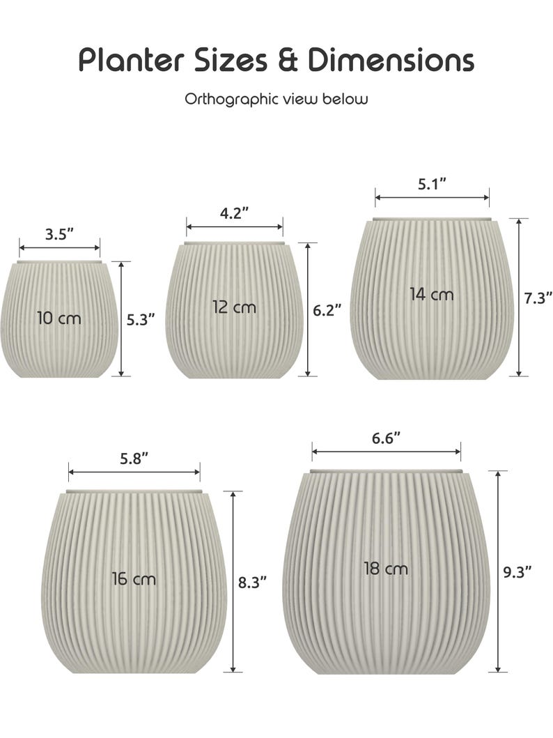 Maceta HWASEOM de mediados de siglo, transparente, de 10,16 cm, 13,78 cm y 18,78 cm de alto. Maceta única y perfecta para la decoración del hogar. Plantas de interior de mediados de siglo. imagen 7