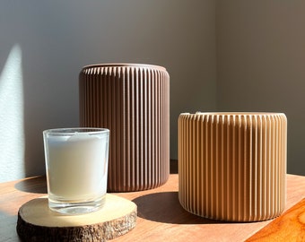 Maceta de listones GANSAL de 10, 12, 15, 18 y 20 cm de ancho, transparente, con drenaje, decorativa para el hogar, maceta de interior, maceta grande para escondite.