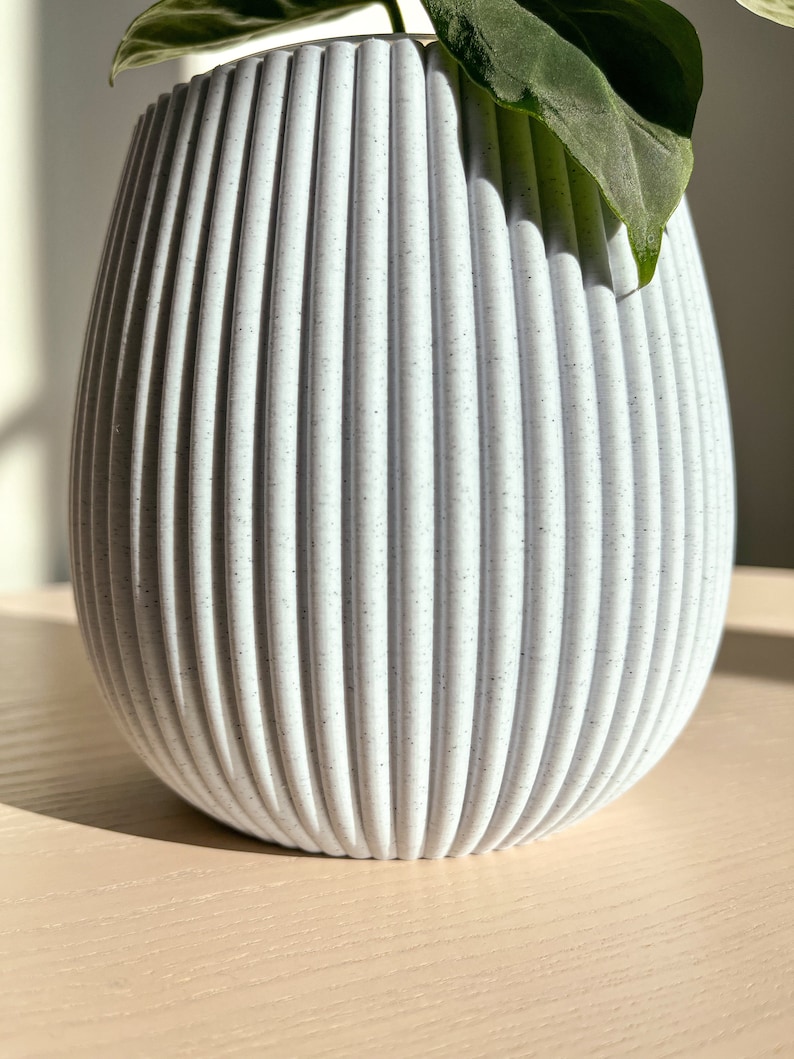 Maceta HWASEOM de mediados de siglo, transparente, de 10,16 cm, 13,78 cm y 18,78 cm de alto. Maceta única y perfecta para la decoración del hogar. Plantas de interior de mediados de siglo. imagen 5