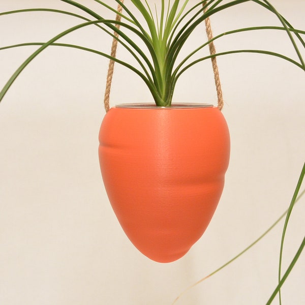 Carrot Hanging Plant Pot Home Decor 3D Printed Planter Cute Houseplant Succulent Plant Gift for Gardeners Plant Lover Carrot Clear Inner Pot