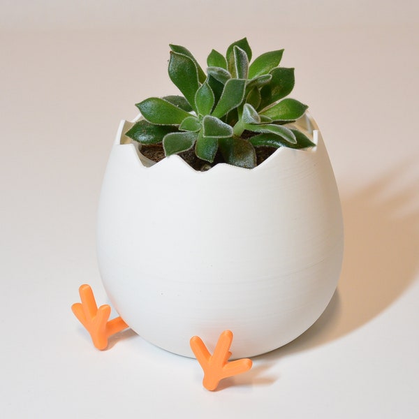 Broken Egg Shell Plant Pot Easter Egg Gift for Plant Lover 3D Printed Animal Plant Pot Minimalistic Decor Plant Cute Chick Planter Succulent