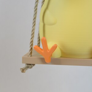 Chick on a Swing Plant Pot Cute Animal Hanging Planter 3D Printed Baby Chicken Gift for Plant Lover Her and Him Unique Hanging Plant Pot image 7