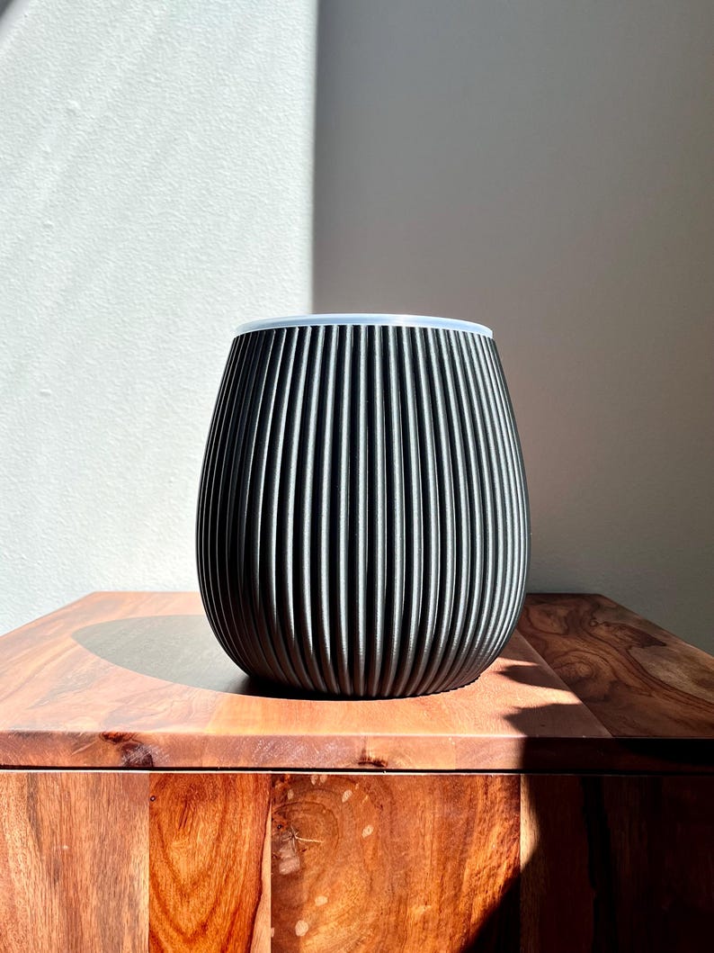 Maceta HWASEOM de mediados de siglo, transparente, de 10,16 cm, 13,78 cm y 18,78 cm de alto. Maceta única y perfecta para la decoración del hogar. Plantas de interior de mediados de siglo. imagen 3