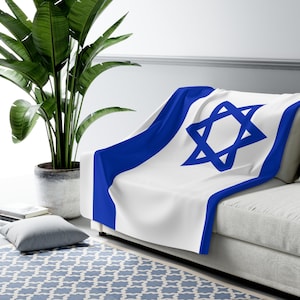 Sherpa Fleece Blanket, Flag of Israel