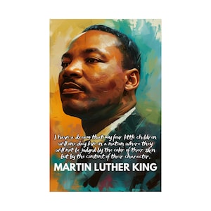 Martin Luther King Poster, Martin Luther King Jr Day, MLK, Civil Rights, Black History, Black History Month, Wall Art, I Have A Dream