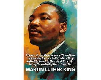 Martin Luther King Poster, Martin Luther King Jr Day, MLK, Civil Rights, Black History, Black History Month, Wall Art, I Have A Dream