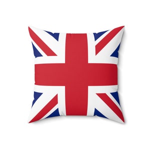 Spun Polyester Square Pillow, Flag of Great Britain, Union Jack