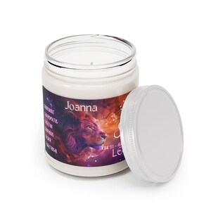 Personalisierte Löwe Sternzeichen Duftkerze, Astrologie, Horoskop, Geschenk für Mama, Geschenk für Sie, Konstellation, Namensgeschenk, Sternzeichen