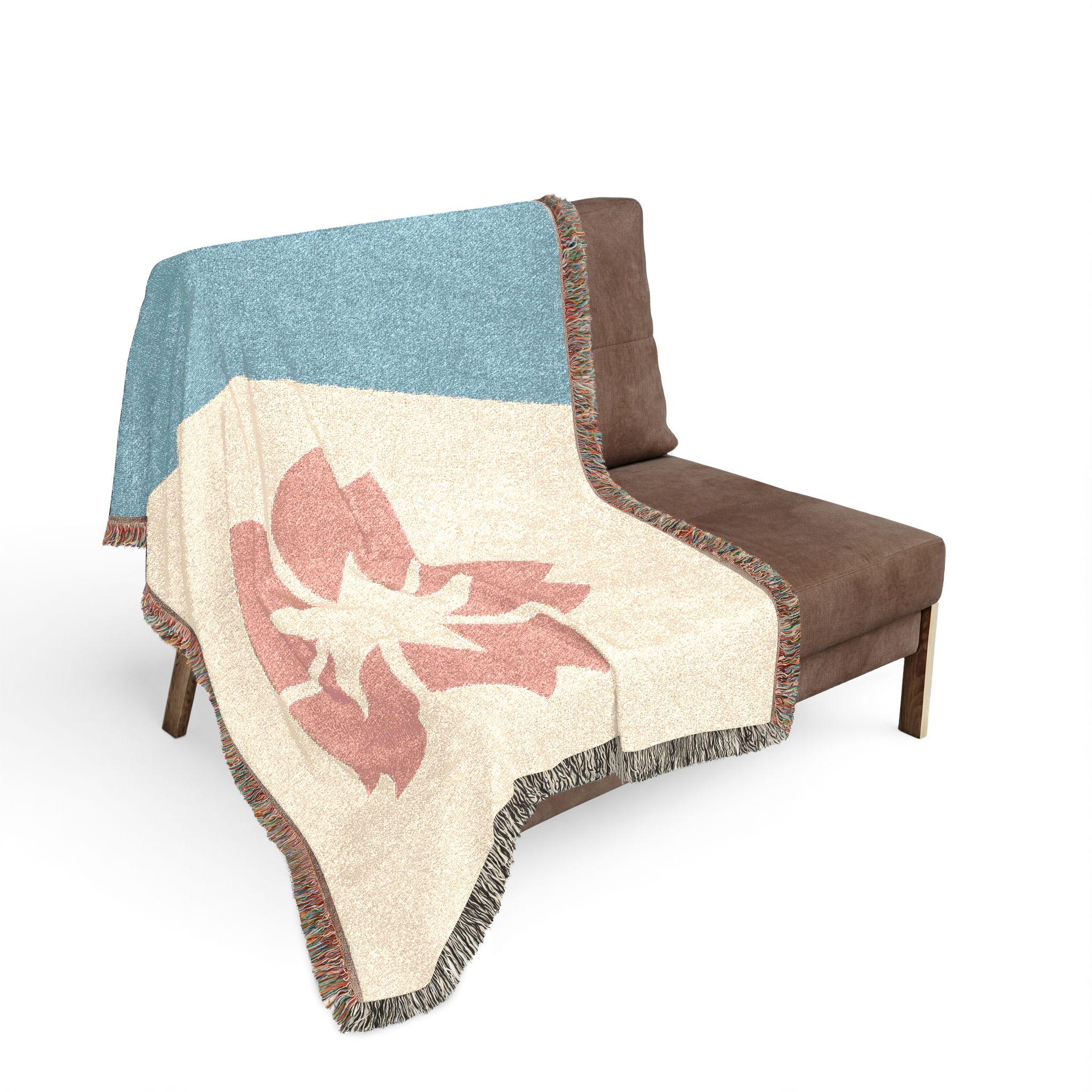 Salem Oregon City Flag Blanket: Jacquard Woven Cotton Throw