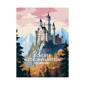 Schloss Neuschwanstein, Neuschwanstein Castle Germany, Travel Poster