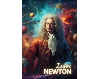 Póster de Isaac Newton / Impresión artística moderna y vibrante