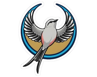 Pegatina de vinilo troquelada de resistencia del papamoscas tijereta de Oklahoma, emblema simbólico de vigilancia / OK