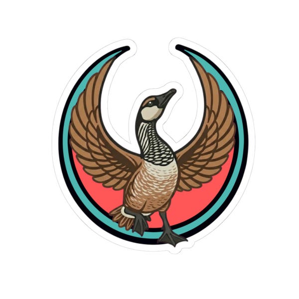Hawaii Nene Resistance Kiss Cut Vinyl Sticker Symbolic Vigilance Emblem | HI