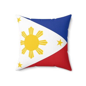 Spun Polyester Square Pillow, Flag of the Philippines