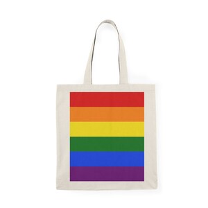 Natural Tote Bag, Rainbow