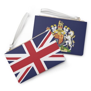 Union Jack with Coat of Arms Clutch Bag or Mini Clutch, Great Britain United Kingdom