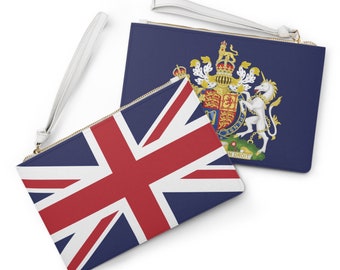 Union Jack with Coat of Arms Clutch Bag, Great Britain United Kingdom