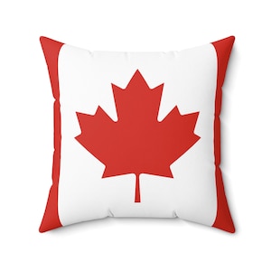 Spun Polyester Square Pillow, Flag of Canada