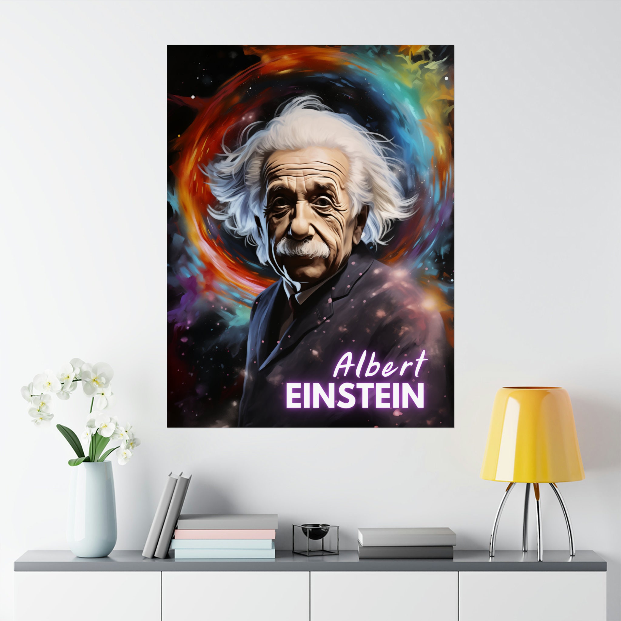 Albert Einstein Poster | Vibrant Physics Art Print - Etsy