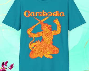 Hanuman Kambodscha T-Shirt im Khmer Krieger Design