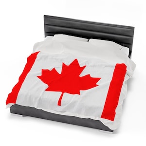 Bandiera del Canada, coperta in peluche di velluto a foglia d&#39;acero rosso
