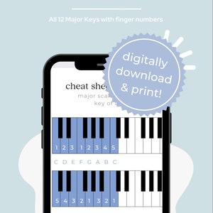 PIANO CHEAT SHEETS: Level 1 - Scales & Triads | piano lessons | keyboard skills | music classroom | printable instant download pdf