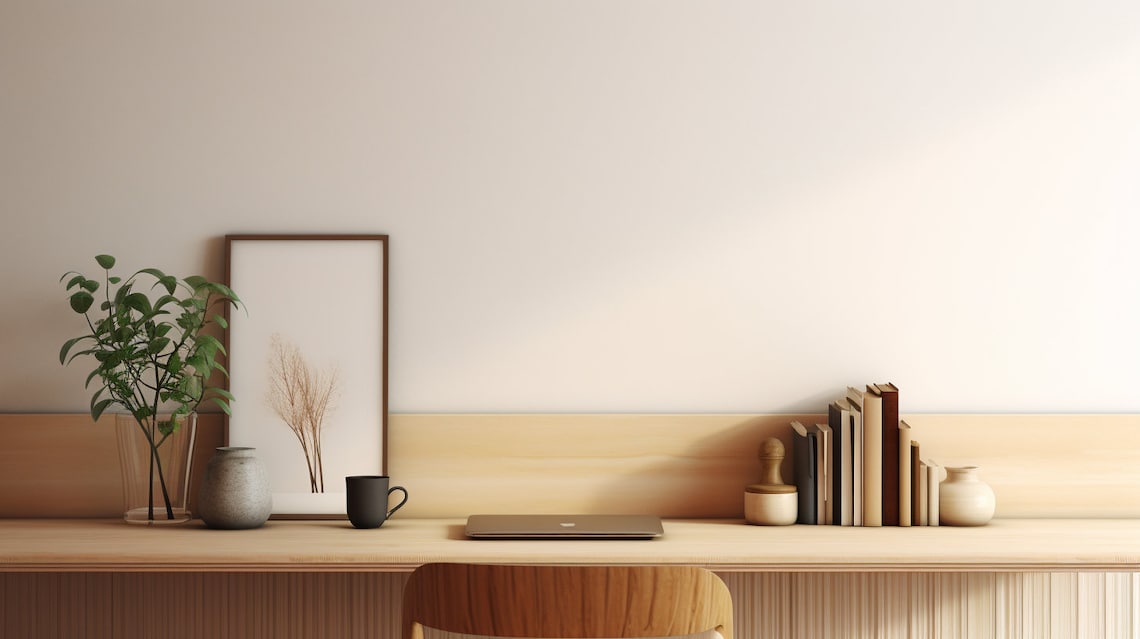 Simple Wall Zoom Background Office Pack for Virtual Meetings, Digital