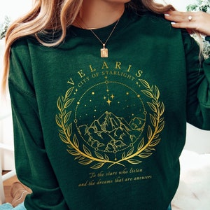 Velaris Sweatshirt, The Night Court Hoodie, Night Court Symbol Sweatshirt, A Court Of Thorns And Roses Court, Acotar Sweatshirt Gold