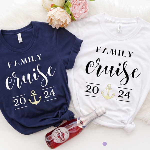 Chemise de voyage de croisière familiale 2024, chemises de croisière, chemises de croisière familiale, vacances en famille, correspondance d'été, chemise de vacances de vacances, escouade de croisière