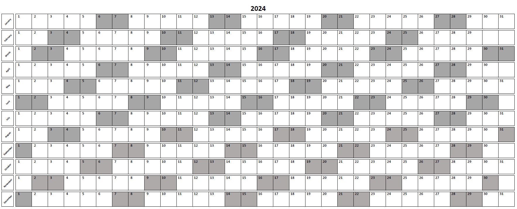 Calendar printouts year 2024 etsy