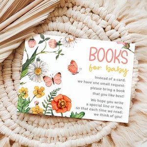 Boeken met wilde bloemen voor baby Invoegen Babyshowerspellen Zomerbloem Boeken voor baby Kaart Boekverzoekkaart Bewerkbare boeken voor babyspel WF2